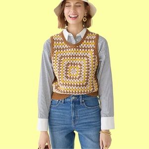J Crew Crochet cropped sweater-vest